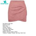 Green Home Suede Skirt Slim Fit Office Lady Pleated Suede Pencil Short Skirt. 