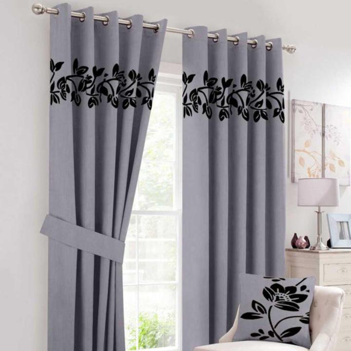 VELVET CURTAIN GREY AND BLACK