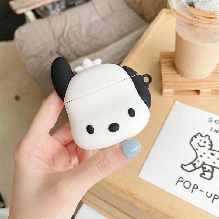 Sanrio Pochacco Cartoon 3D Apple AirPods 1 2 Case AirPods Pro 3 Case IPhone Earphone Accessories Anti-drop Silicone Soft Cover