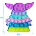 Rainbow Star Wars Jedi Baby Yoda Pop It Silicone Toy. 