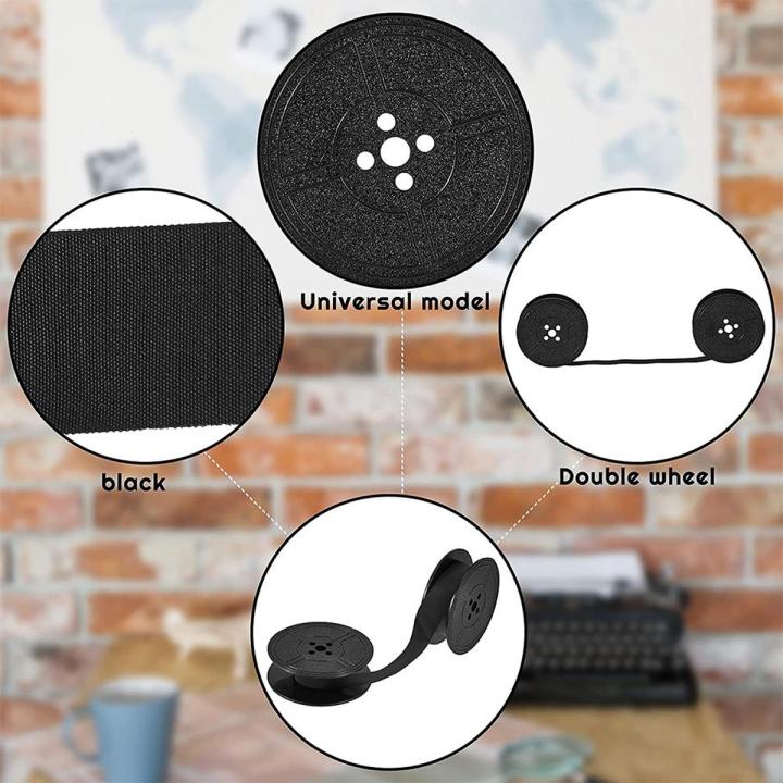 4 Pack Typewriter Ribbon Twin Spool Typewriter Ribbon Ink Twin Spool Ink Replacement Part for Most Typewriter(Black)