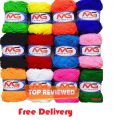 M.G Enterprises 12 pc Combo Wool Ball. Hand Knitting Art Craft Soft Fingering Crochet Hook Yarn, Needle Knitting Thread Dyed. 