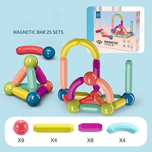 25 Pcs Magnetic Sticks Building Blocks Toys Set , Magnetic Toys Magnets for Kids or Toddlers
