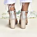 Women Block Heel Wedding Heels Ankle Strap  Heel Sandals  Bridal Shoes Party Wear. 