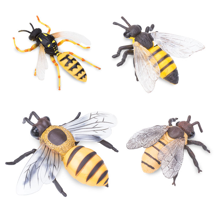 Simulation Bee Wasp Hornet Wild Insect Animals Model Action Figures Miniature Education Collection Kid Toys