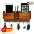 EVENTO Wooden Wall Hanging Mobile Holder and Key Holder 3D DIY Design Multipurpose Wall Hanging Organizer for Home Decor Living Room and Offices and for Gifts Items. 
