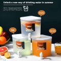 Rotating Large Capacityre Frigerator Cold Kettle With Lid And Faucet Split Fruit Teapot Lemonade Bucket Three-grid Rotating Ice Water Jug Household Juice Cold Drink Pot for Ice Tea Wine Coffee. 
