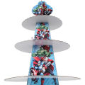 Avengers Cupcake Stand - 12 inch height - 3 Tiers Cupcake Stand - Blue - Boys - Pack Of 1. 