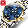OLEVS Watch For Men Sale Original With Box Waterproof 2024 New Style Stainless Steel Strap Quartz Chronograph Luminous Calendar Wristwatch 5529. 