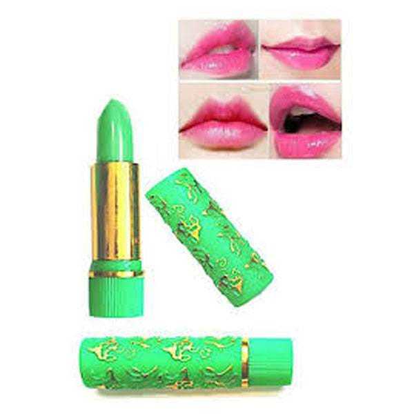 Green lipstick turns pink