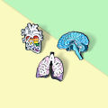 Creative Body Organ Enamel Pins Heart Brain Lung Kidney Flower Letter Color Alloy Brooch Badge Punk Jewelry Gift For Friends. 