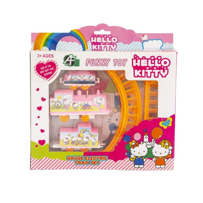 Hello Kitty Battery Train Set- Pink Track Gauge with Electric Engine.
