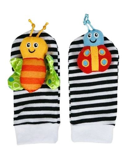 Buzzing Adventure Insect Rattle Infant Foot Finder Socks Set by MamiBeby