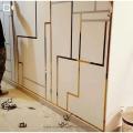 1mm*1inch * 96inches wall decor brass look pvc strip / pvc golden strip / golden patti for wall / golden mirror strip. 