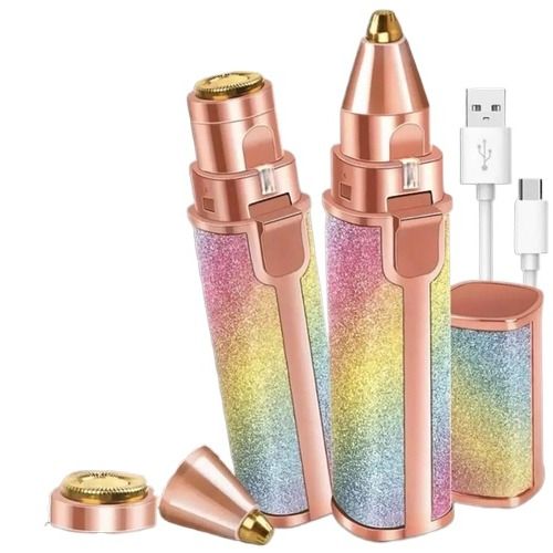 Rechargeable Flawless Hair Remover 2 in 1 Hair Remover Trimmer For Women, Electric Flawless Facial Machine Razor, Painless Eyebrow Removal Shaver Lip Chin Bikini Fuzz Mustache - Hair Remover Machine for Women