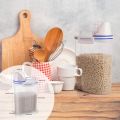 Pack of 3 - 2KG Plastic Airtight Food Storage Container with Measuring Cup Cereal Grain Rice Storage Box. 