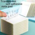 【NEW】 Transparent Sticky Note Pads Waterproof Self-Adhesive Memo Notepad School Office Supplies Stationery. 