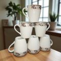 cups for tea pack of 6, Cups for Tea, Cusp 6 Pcs Set, Cup, Cups, Mugs, Mugs for Coffee, Tea Set, Tea Cup, Tea Cups Set of 6, Ceramic Mug, Ceramic Cups | Stylish Cups and Mugs for Coffee & Tea | Durable Ceramic Cup Set for Home, Kitchen & Gifting (200ml). 