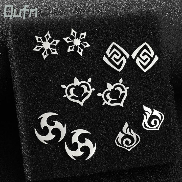 Genshin Impact Childe Cute Earrings Studs Jewelry Luxury Game Anime Earrings Stainlees Steel Earrings Studs Silver Color