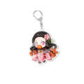 Yuthorite Demon Slayer: Kimetsu no Yaiba peripherals Nezuko Tanjiro Tokitoru Muichiro transparent acrylic double-sided pendant keychain set. 