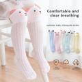【HOT】 Kids Children's Socks For Girls Boys Bow Knee High Fishnet Socks Soft Cotton Cartoon Anti-Mosquito Socks Newborn Socken Clothing. 