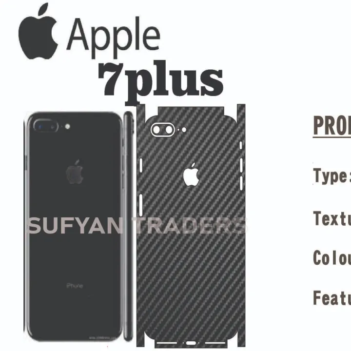 IPHONE%207PLUS%20Full%20360%20Back%20Protection%20black%20carbon%20fiber%20texture%20%20Sheet%20with%20Four%20Sides%20-%20Image%202