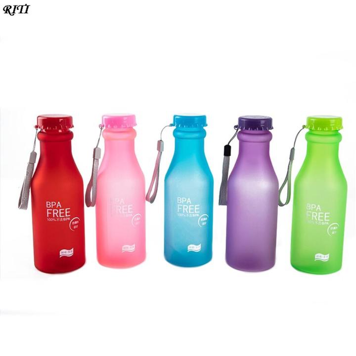 【HOT】 550ML Portable Sling Transparent Matte Water Cup Candy Color Water Bottles Drinking Cup Kettle Outdoor Sports Water Bottle