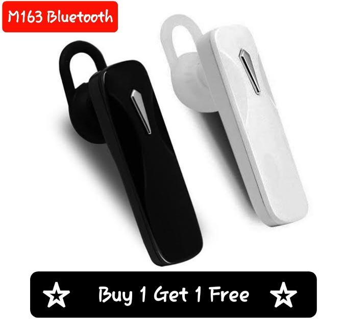 (Buy 1 Get 1 Free) M163 Wireless Bluetooth Single Earpiece With Ear Clip (Connect with All Bluetooth Devices).