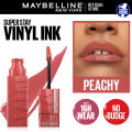 Maybelline New York - Superstay Vinyl Ink Lipstick Peachy. 