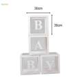 Clear Boxes Baby Boxes with Letters Blocks Foldable Backdrop Ballon Boxes Blocks for Home Children. 
