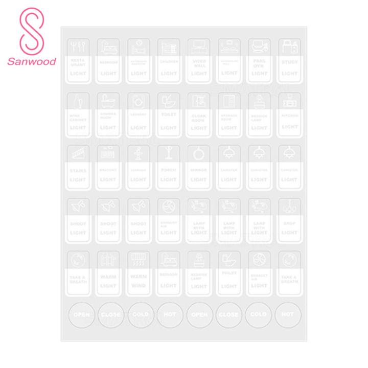 1 Sheet Appliances Icon Logos English Print Self-adhesive Great Stickiness Clear Icons Removeable Distinguish Keys Bathroom No Mark Left Push Button Icon Labels for Home Use
