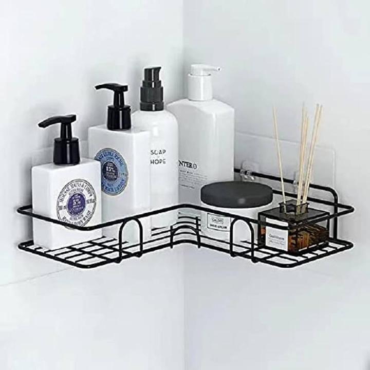 Triangle Self-Adhesive Metal Bathroom Corner Rack Storage Shelves