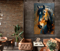 Horse Painting Print Wall Art Equestrian Large Wall Decor Animal Poster Wall Hanging for home office decor. 