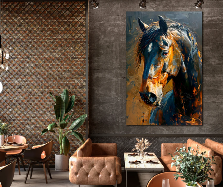 Horse Painting Print Wall Art Equestrian Large Wall Decor Animal Poster Wall Hanging for home office decor