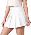 Skirts Store Women's High Waisted Casual Dress, School Uniforms Solid Pleated Short Skirt - Skirt For Women - Night Skirt For Women - White Skirt. 