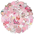50Pcs/Bag Beverage Stickers Water-proof Cute Pink Blue PVC Vinyl Sticker for Skateboard. 