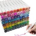 80 Colors Alcohol Markers Dual Tips Permanent Art Markers Pen for Kids & Adult, Alcohol-Based Highlighter Pen Sketch Markers for Painting, Coloring, Sketching and Drawing. 