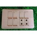 6 Switches+2 Sockets Electric China Fitting Sheet China Switch Board- Metal Series. 