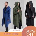 pop it Men Women Cardigan Hooded Cloak Cape Coat Long Jacket Trench Outwear Overcoat. 