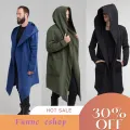 pop it Men Women Cardigan Hooded Cloak Cape Coat Long Jacket Trench Outwear Overcoat. 