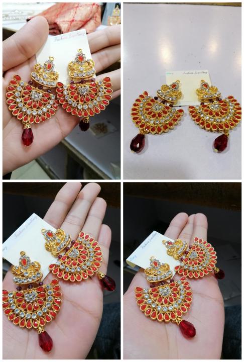 Gold palated 1carat earrings jhumka 100 % pure