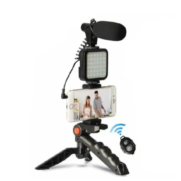 Mobile Vlogging Kit, Video Making kit, with tripod stand, Microphone, Led Light, Mobile Holder ALL IN ONE