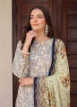 Women Light Yellow Printed Lawn 3 Piece Suit Set Straight Kurta with Straight Trouser & Dupatta. 