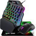Wired gaming keyboard mouse combo, 3 in 1, One-Handed Gaming Keyboard Mouse Rainbow Backlight Multimedia Function Key with Palm Rest+ 6 RGB Backlit Lightweight 6400 DPI Programmable Mouse + Mouse Pad. 