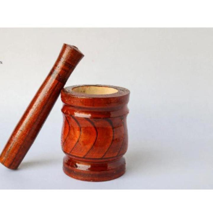 wooden Handmade RoseWood Mortaar And Pastle/ Chato Danda Perfect For Grinder for Herbs, Garlic, walnut Spices & Kitchen Essentials Usage