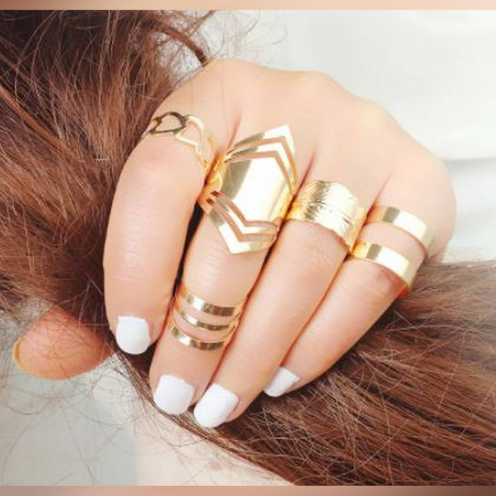 Fashion Jewelry Pieces Classy Adjustable Ring Set For Women