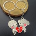 Pair Couples Couple KeyRing Metal  Car Key Chain Activity Gif  key chain. 