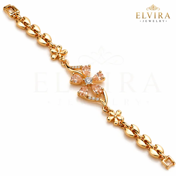 Floral%20Link%20Bracelet%20%E2%80%93%20Signature%20Gold%20Tone%20Wrist%20Piece%20for%20Women%20-%20Image%205
