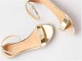 Hamza Shoes - Gold Color - Flat Sandal - SKU:3080. 