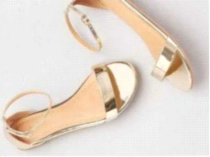 Hamza Shoes - Gold Color - Flat Sandal - SKU:3080